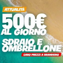 500 euro sdraio e ombrellone a branderio